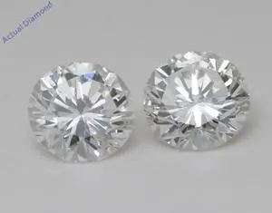 A Pair of Round Cut Natural Mined Loose Diamonds (1.8 Ct,F-g Color,VS1 Clarity) IGL Certified