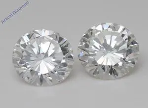 A Pair of Round Cut Natural Mined Loose Diamonds (1.89 Ct,F-g Color,VS1-VVS2 Clarity) IGL Certified