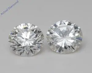 A Pair of Round Cut Natural Mined Loose Diamonds (1.44 Ct,H Color,VVS2-VS1 Clarity) IGL Certified