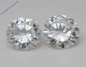 A Pair of Round Cut Natural Mined Loose Diamonds (1.42 Ct,H-g Color,VVS1-VVS2 Clarity) IGL Certified
