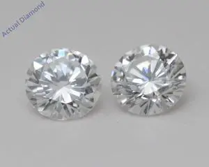 A Pair of Round Cut Natural Mined Loose Diamonds (1 Ct,D-e Color,VS1 Clarity) IGL Certified