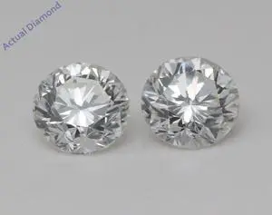 A Pair of Round Cut Natural Mined Loose Diamonds (0.99 Ct,G Color,VS1 Clarity) IGL Certified