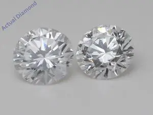 A Pair of Round Cut Natural Mined Loose Diamonds (0.93 Ct,D Color,VVS2 Clarity) IGL Certified