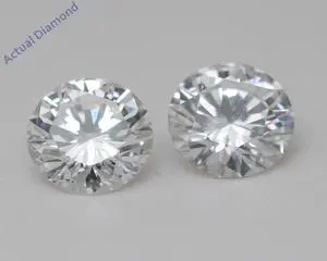 A Pair of Round Cut Natural Mined Loose Diamonds (0.83 Ct,D Color,VVS2 Clarity) IGL Certified