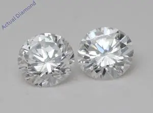 A Pair of Round Cut Natural Mined Loose Diamonds (0.83 Ct,F Color,VVS2-VS1 Clarity) IGL Certified