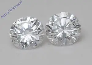 A Pair of Round Cut Natural Mined Loose Diamonds (0.83 Ct,D-e Color,VS1 Clarity) IGL Certified