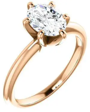 Oval Natural Mined Diamond Solitaire Engagement Ring,14K Rose Gold (1.25 Ct,I Color,SI2 Clarity) IGL
