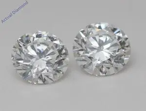 A Pair of Round Cut Natural Mined Loose Diamonds (2.01 Ct,I Color,SI2 Clarity) GIA Certified