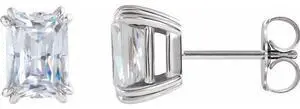 Emerald Natural Mined Diamond Stud Earrings 14k White Gold (2.03 Ct,H Color,VS1 Clarity GIA Certified)