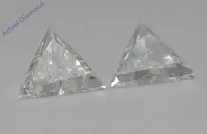 A Pair of Triangle Cut Natural Mined Loose Diamonds (2.89 Ct,J-k Color,SI1-SI2 Clarity)