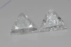 A Pair of Triangle Cut Natural Mined Loose Diamonds (2.02 Ct,E-f Color,SI1 Clarity)
