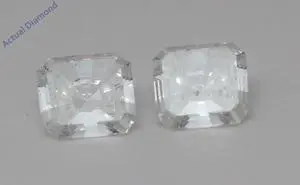 A Pair of Asscher Cut Natural Mined Loose Diamonds (0.87 Ct,H Color,VS2-SI1 Clarity)