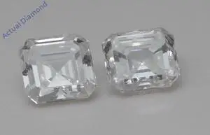A Pair of Asscher Cut Natural Mined Loose Diamonds (0.98 Ct,G Color,VS1 Clarity)