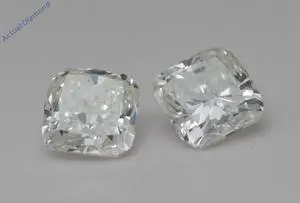 A Pair of Cushion Cut Natural Mined Loose Diamonds (2.07 Ct,H-i Color,SI1 Clarity)