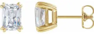 Emerald Natural Mined Diamond Stud Earrings 14k Yellow Gold (2.03 Ct,H Color,VS1 Clarity GIA Certified)