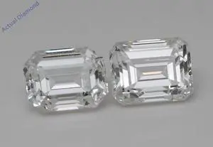 A Pair of Emerald Cut Natural Mined Loose Diamonds (2.03 Ct,H Color,VS1 Clarity) GIA Certified
