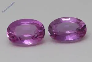 A Pair of Oval Cut Natural Mined Loose Sapphires (2.17 Ct,Pinkish Purple(Possibly Heated) Color,VS2 Clarity)