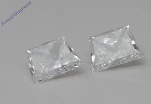 A Pair of Trapezoid Cut Natural Mined Loose Diamonds (0.67 Ct,H Color,SI2 Clarity)
