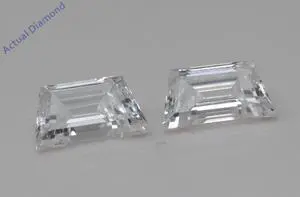 A Pair of Trapezoid Cut Natural Mined Loose Diamonds (0.62 Ct,F Color,VS1-VS2 Clarity)