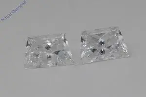 A Pair of Trapezoid Cut Natural Mined Loose Diamonds (0.89 Ct,F-g Color,SI1-I1 Clarity)