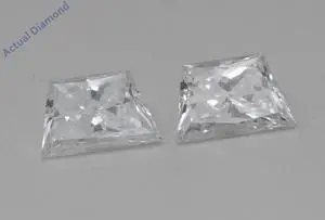 A Pair of Trapezoid Cut Natural Mined Loose Diamonds (0.67 Ct,D-e Color,SI2-I1 Clarity)