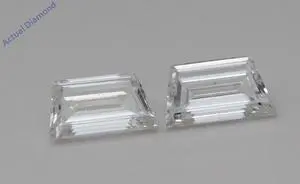 A Pair of Trapezoid Cut Natural Mined Loose Diamonds (0.88 Ct,H-i Color,VS1-VS2 Clarity)