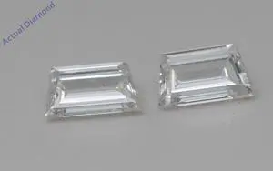 A Pair of Trapezoid Cut Natural Mined Loose Diamonds (0.62 Ct,H Color,VS Clarity)