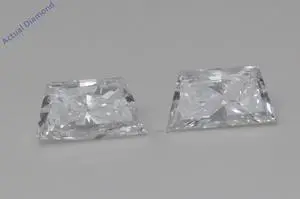 A Pair of Trapezoid Cut Natural Mined Loose Diamonds (0.8 Ct,D Color,SI1-SI2 Clarity)