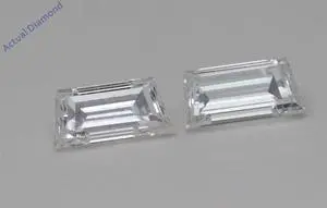 A Pair of Trapezoid Cut Natural Mined Loose Diamonds (0.73 Ct,F Color,VS1 Clarity)