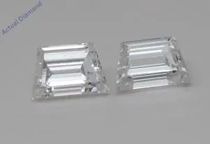 A Pair of Trapezoid Cut Natural Mined Loose Diamonds (0.98 Ct,G-h Color,VS1-VS2 Clarity)