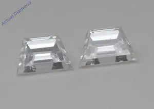 A Pair of Trapezoid Cut Natural Mined Loose Diamonds (0.96 Ct,F Color,VS1-SI1 Clarity)