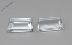 A Pair of Trapezoid Cut Natural Mined Loose Diamonds (0.62 Ct,H Color,VS1 Clarity)