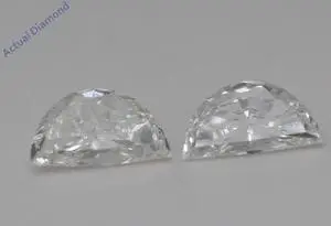 A Pair of Half Moon Cut Natural Mined Loose Diamonds (0.6 Ct,H Color,VVS2 Clarity)