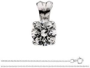 Round Diamond Solitaire Pendant Necklace 14K White Gold (1.26 Ct, I Color, I2(K.M) Clarity)