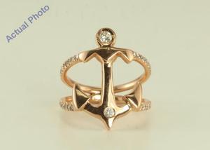 14k Rose gold Fashionable Anchor designed ring (0.42 Ct G-H ,SI1-2)