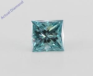 Princess Loose Diamond (0.75 Ct, Fancy Vivid Blue(Irradiated) Color, VS2(Clarity Enhanced) Clarity) IGL