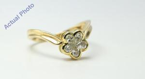 18k Yellow Gold Pear Cut Invisible setting Diamond Flower Ring (0.6 Ct, J Color, VS Clarity)