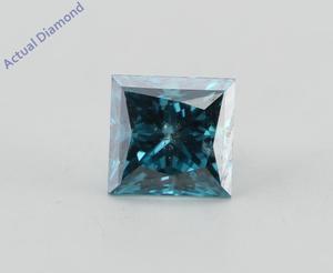 Princess Loose Diamond (0.71 Ct, Fancy Vivid Blue(Irradiated) Color, SI2(Clarity Enhanced) Clarity) IGL