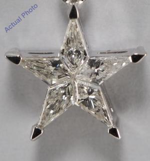 18k White Gold Kite Invisible Setting Five pointed pentangle star diamond pendant (0.26 Ct, G , SI )