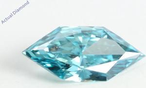 Marquise Duchess Cut Loose Diamond (0.52 Ct, Light Blue(Irradiated) Color, VS1 Clarity)