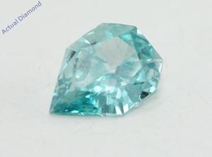 Pear Empress Cut Loose Diamond (0.47 Ct, Light Blue(Irradiated) Color, VS1 Clarity)