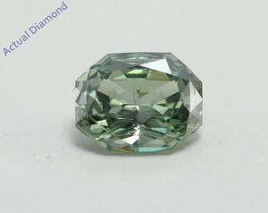 Radiant Cut Loose Diamond (1.01 Ct, Fancy Green(Irradiated) Color, VVS2 Clarity) IGL Certified