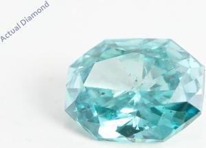 Radiant Cut Loose Diamond (0.51 Ct, Light Blue(Irradiated) Color, si3 Clarity)