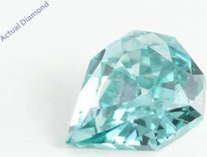 Pear Empress Cut Loose Diamond (0.61 Ct, Light Blue(Irradiated) Color, VS2 Clarity)