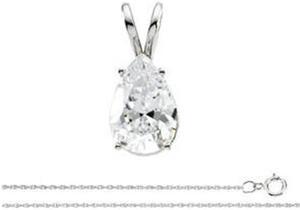 Pear Diamond Solitaire Pendant Necklace 14k White Gold (0.57 Ct, G Color, VS2 Clarity) IGL Certified