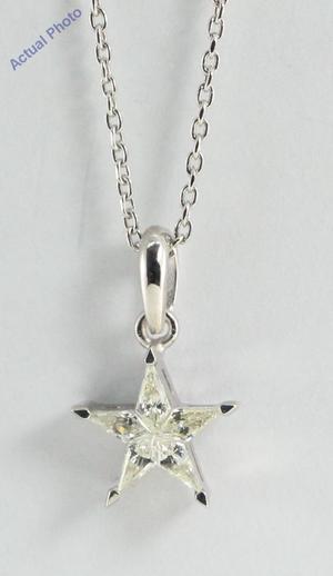 18k White Gold Kite Cut Diamond Invisible Setting Star Pendant (0.27 Ct, Jk Color, si Clarity)