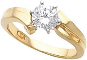 Round Diamond Solitaire Engagement Ring, 14k Yellow Gold (1.05 Ct, K Color, SI1 Clarity) GIA Certified