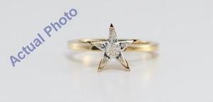 18k Yellow Gold Kite Cut Invisible Setting Multi Stone Star Shaped Diamond Solitaire Engagement Ring (0.39 Ct, G Color, VS Clarity)