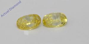 A Pair of Oval Millennial Sunrise (Limited Edition) Loose 0.84 Ct,Yellow Irradiated Color,VS Clarity