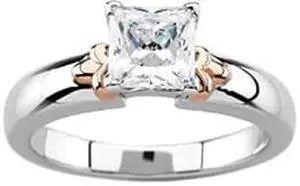 Princess Diamond Solitaire Engagement Ring,14k Rose and white gold (0.71 Ct,H Color,VS2 Clarity) GIA